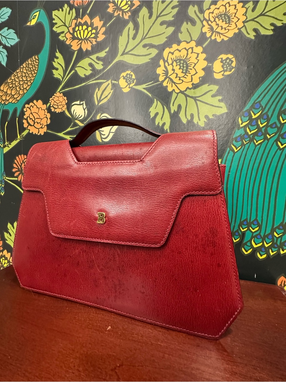 Vintage Bally Burgundy Leather Top Handle Bag - Picture 3 of 14
